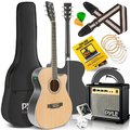 Pyle 40” Inch   6-String Electric Acoustic Guitar With Amplifier - Guitar with Digital Tuner & Accessory PEAGKT100